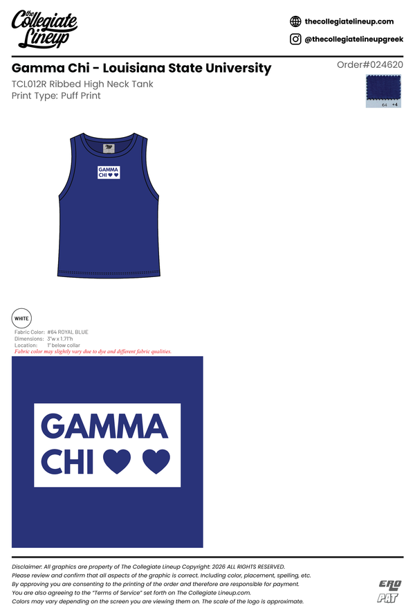 Panhellenic Louisiana State University and Agricultural and Mechanical College #24620 Tank