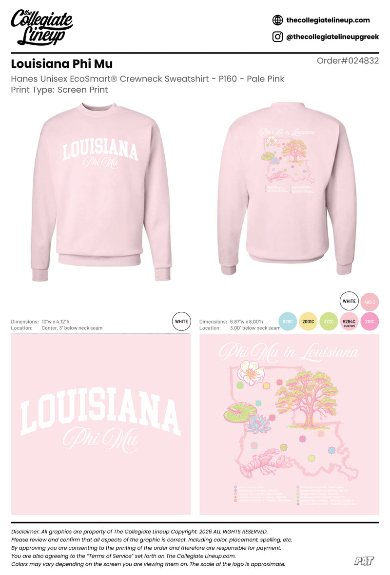 Louisiana Phi Mu #24832 Individual Shipping