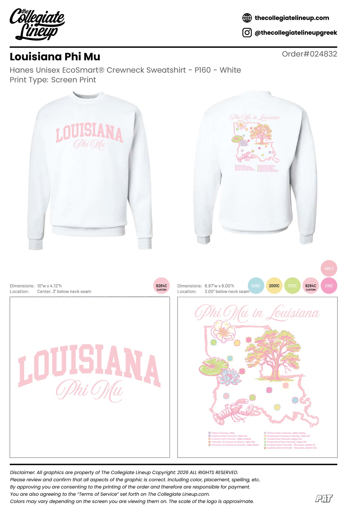Louisiana Phi Mu #24832 Individual Shipping