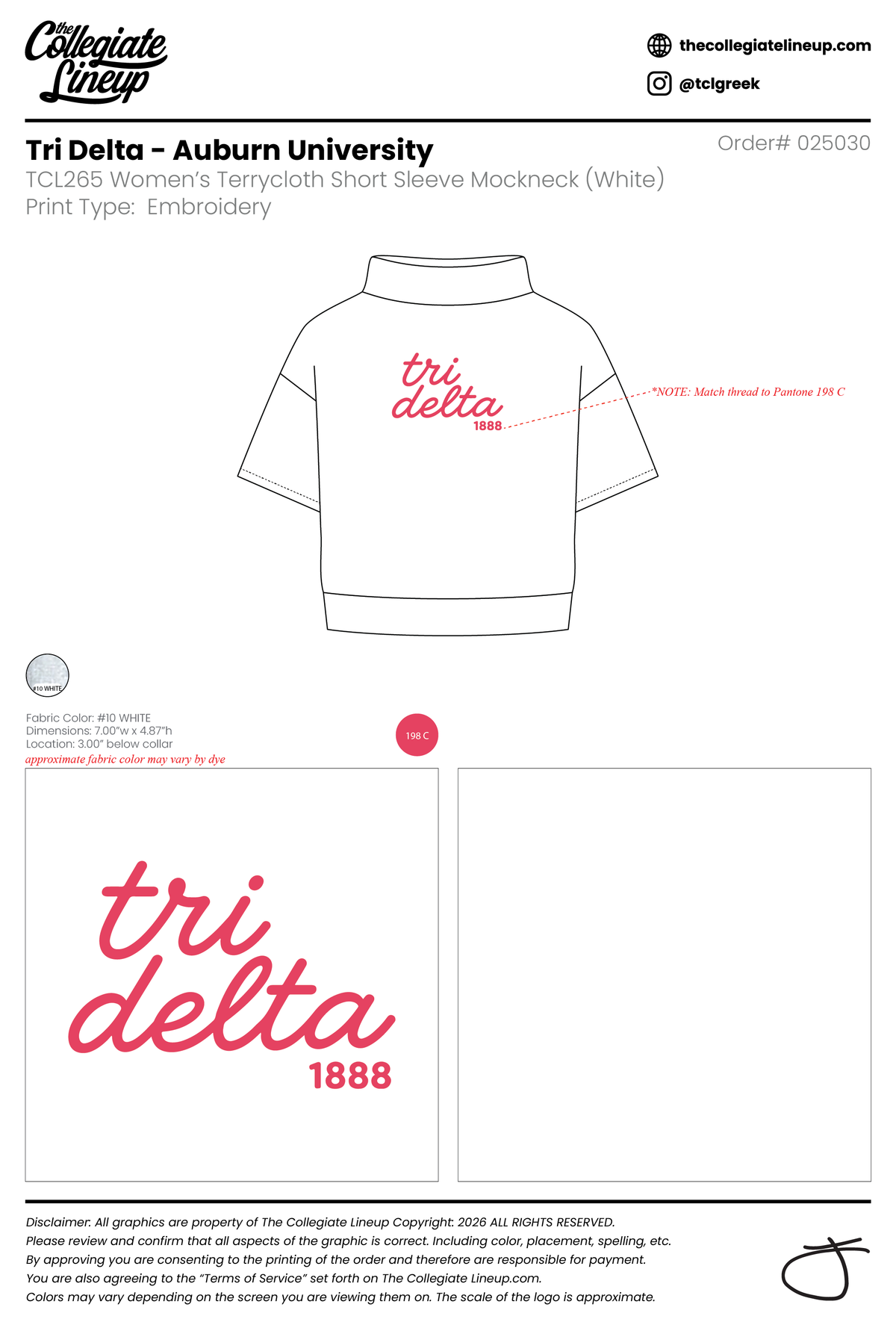 Tri Delta Auburn University #25030 Individual Shipping