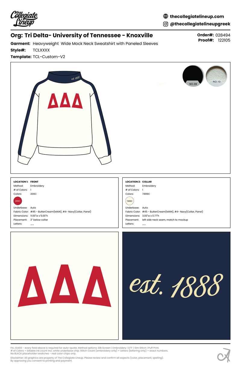 HEAVYWEIGHT FRENCH TERRY WIDE MOCK NECK SWEATSHIRT WITH PANELED SLEEVES