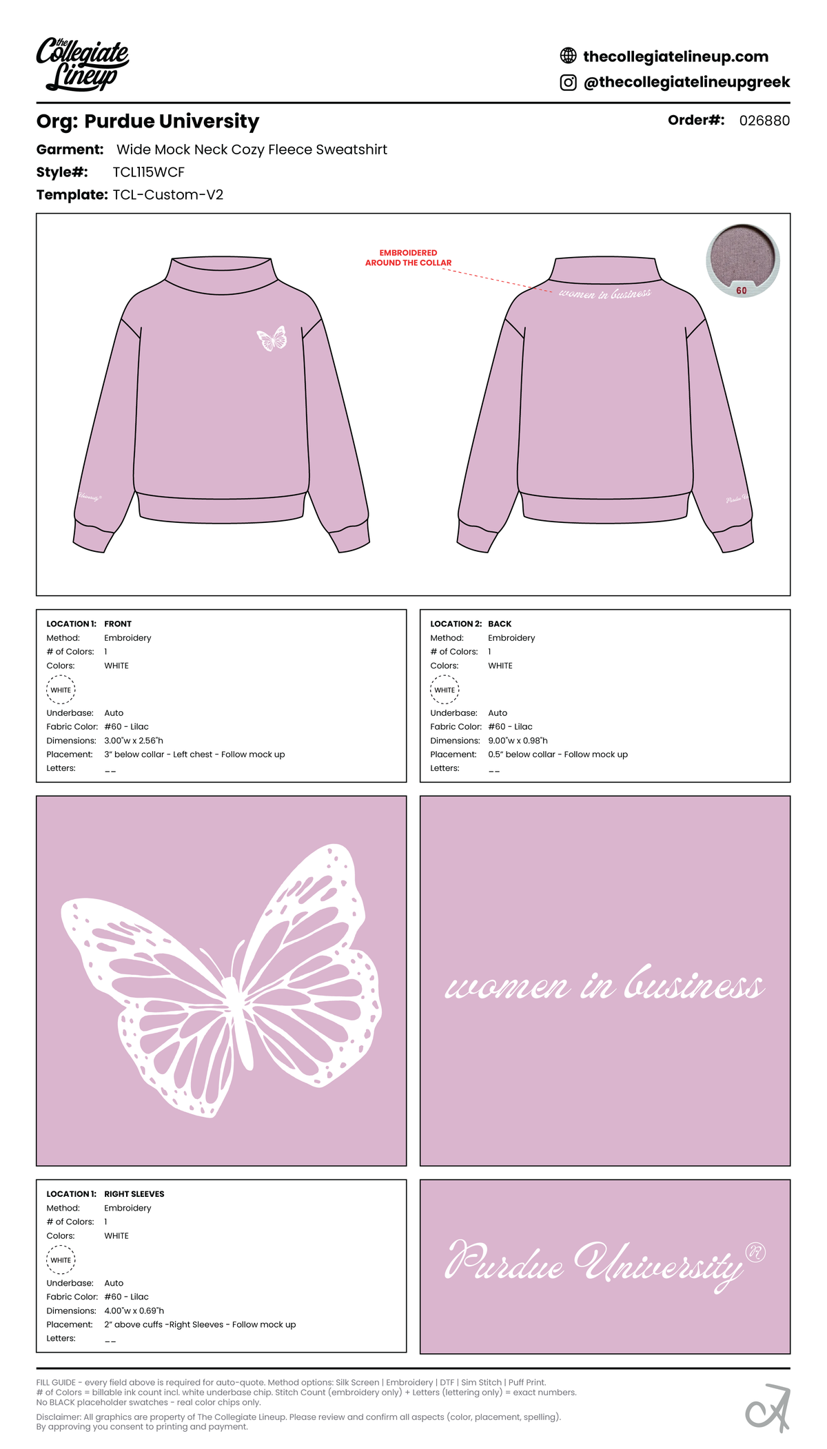 WIDE MOCK NECK COZY FLEECE SWEATSHIRT — Lilac