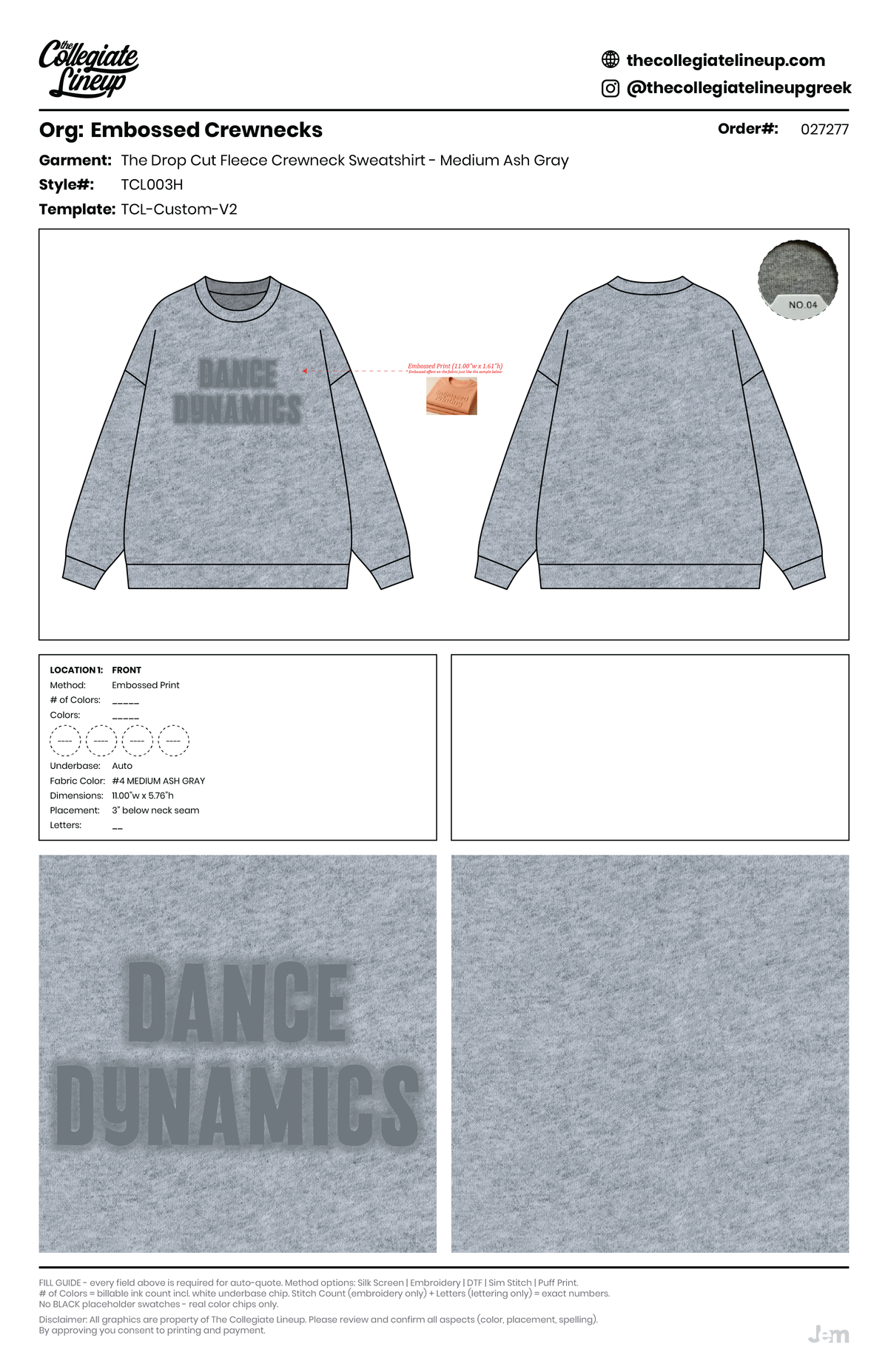 THE DROP CUT FLEECE CREWNECK SWEATSHIRT — Ash Grey