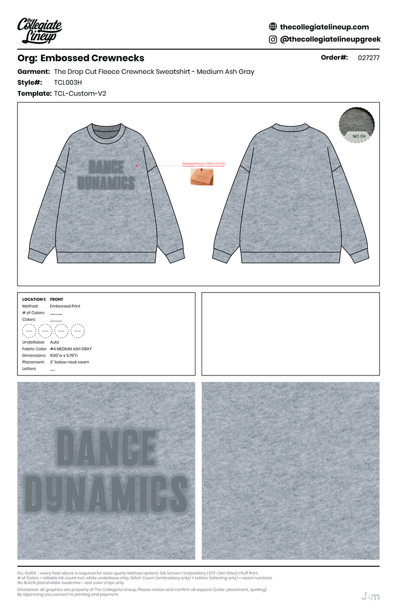 THE DROP CUT FLEECE CREWNECK SWEATSHIRT — Ash Grey