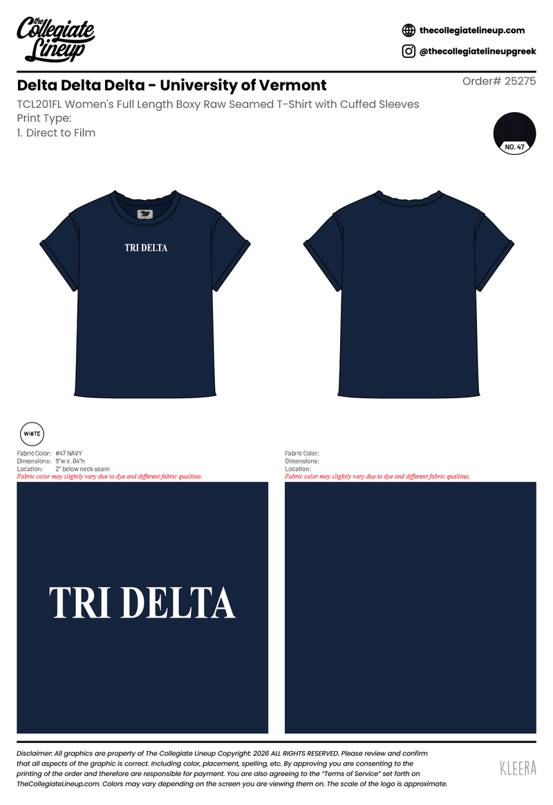 Delta Delta Delta University of Vermont #25275