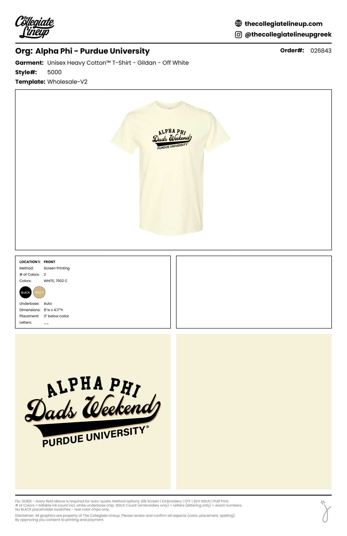 Alpha Phi Purdue University #26843 T-Shirt