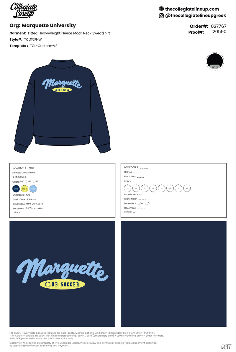 FITTED MOCK NECK HEAVYWEIGHT FLEECE SWEATSHIRT