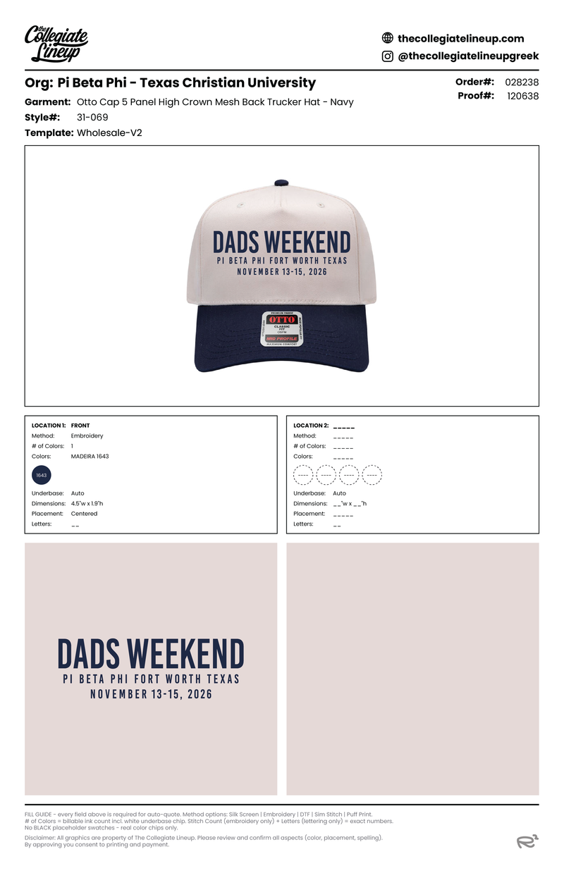 5 Panel Mid Profile Baseball Cap — navy