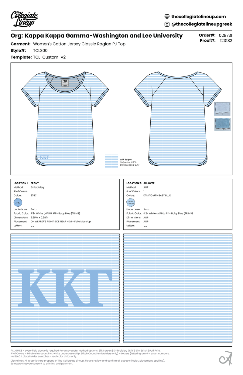 WOMEN'S COTTON JERSEY CLASSIC RAGLAN PJ TOP — Light Blue