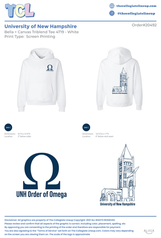 Alpha Chi Omega University of New Hampshire #20492 Individual Shipping