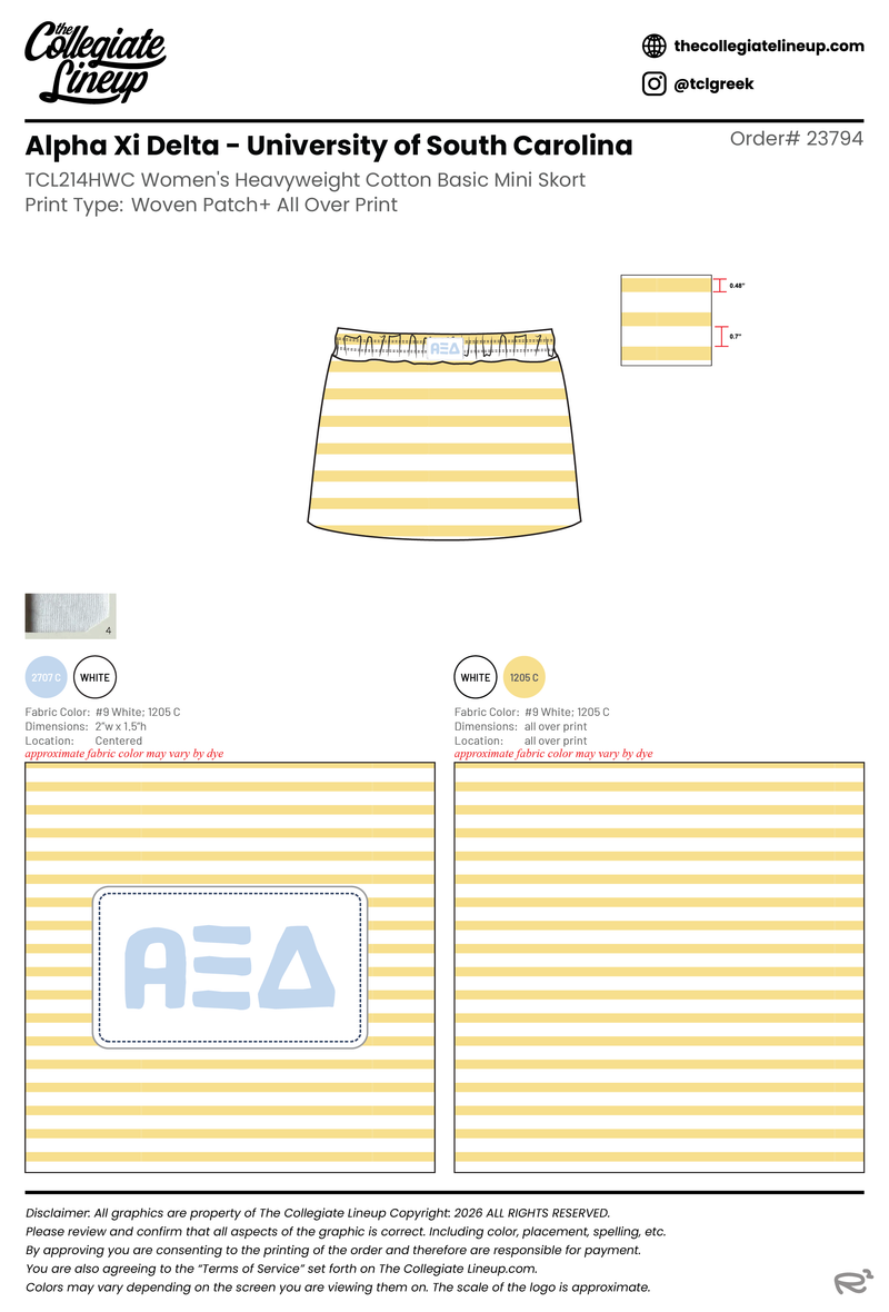 Alpha Xi Delta University of South Carolina #23794 Individual Shipping