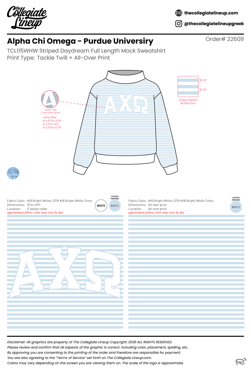 Striped Daydream Full Length Mock Sweatshirt  TCL115WHW