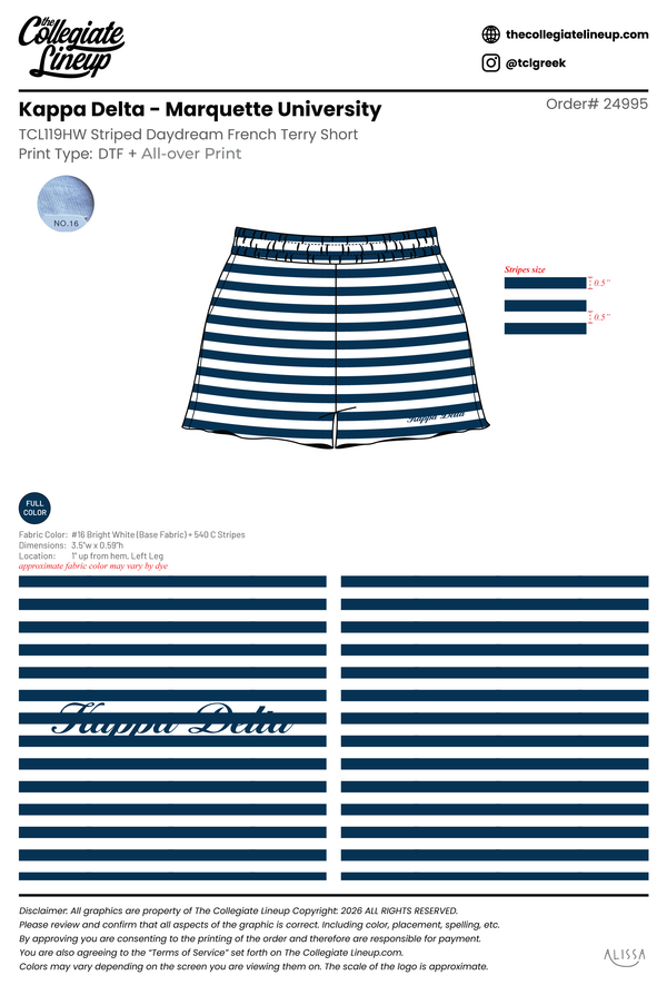Kappa Delta Rho Marquette University #23818 Individual Shipping (Shorts)