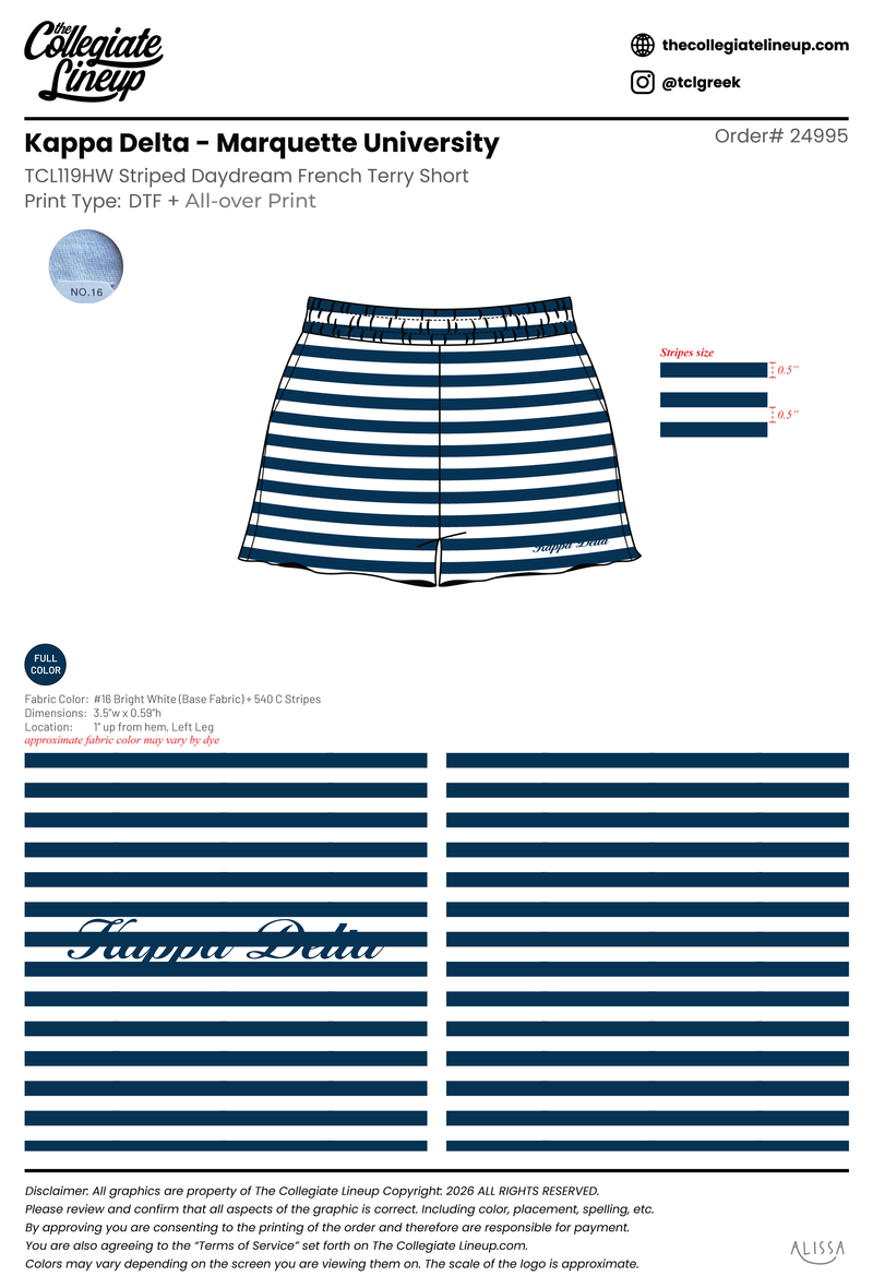 Kappa Delta Rho Marquette University #23818 Individual Shipping (Shorts)