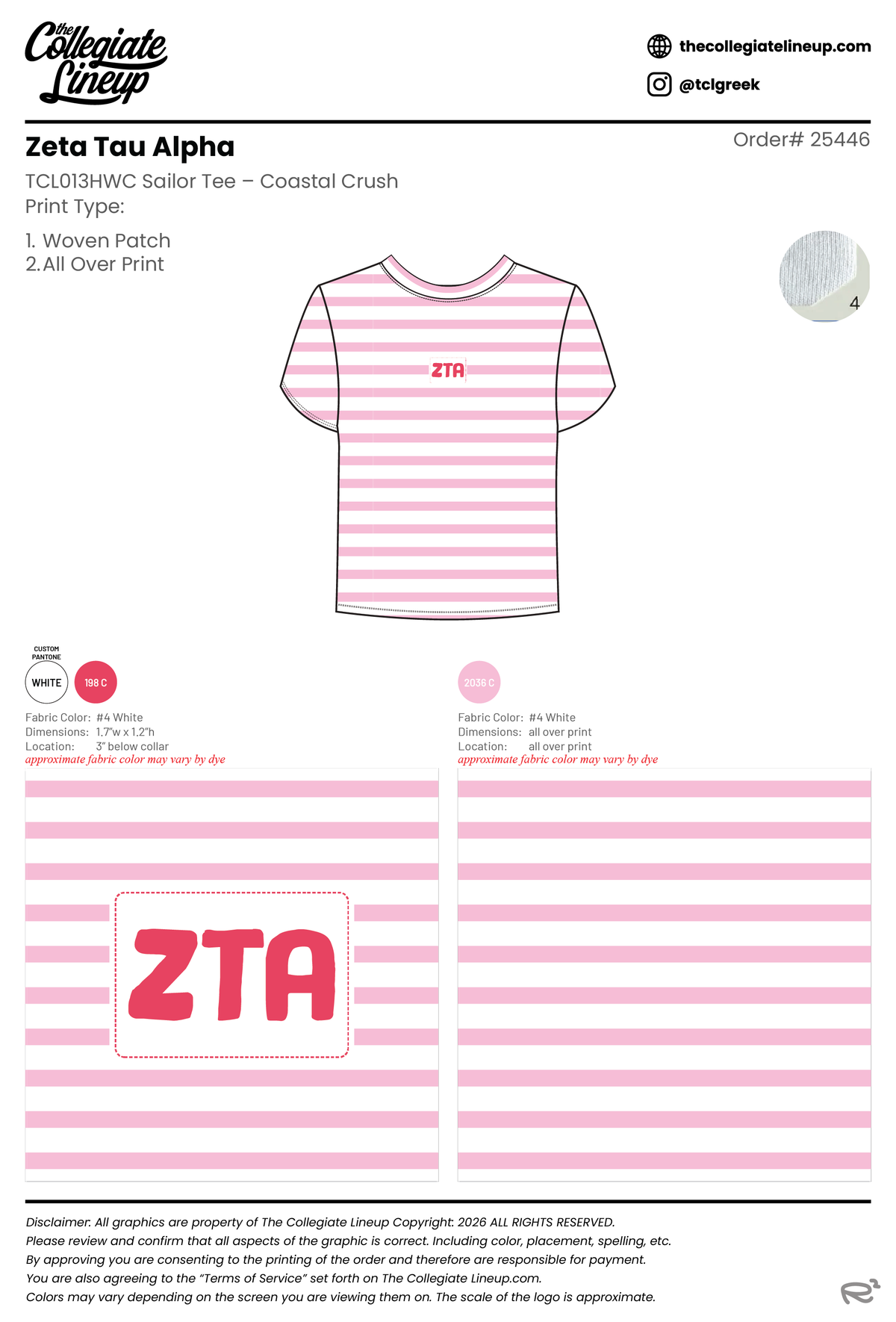 ZTA Summer Apparel #25446 - Individual Shipping