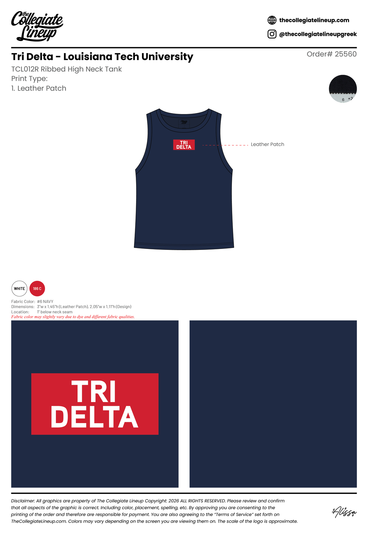 Tri Delta Louisiana Tech University #25560 Tank