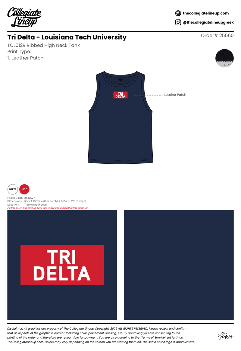 Tri Delta Louisiana Tech University #25560 Tank