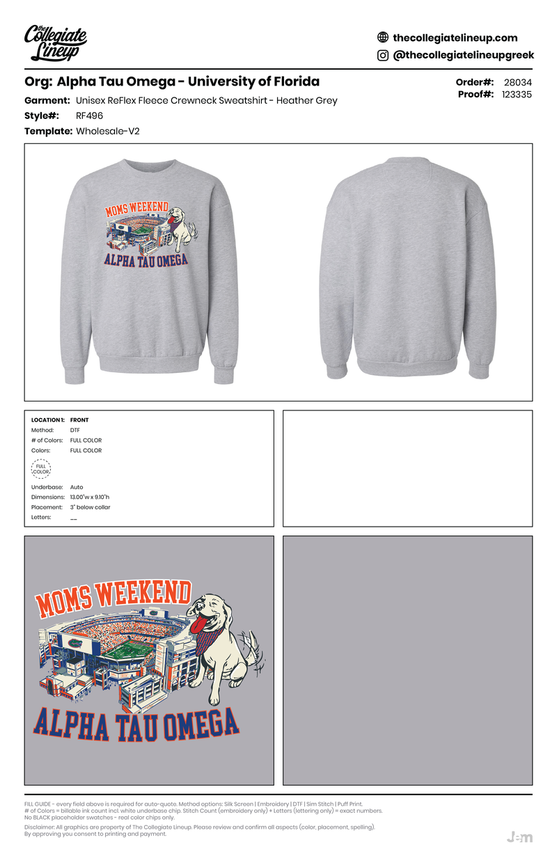 ReFlex Fleece Crewneck Sweatshirt — White