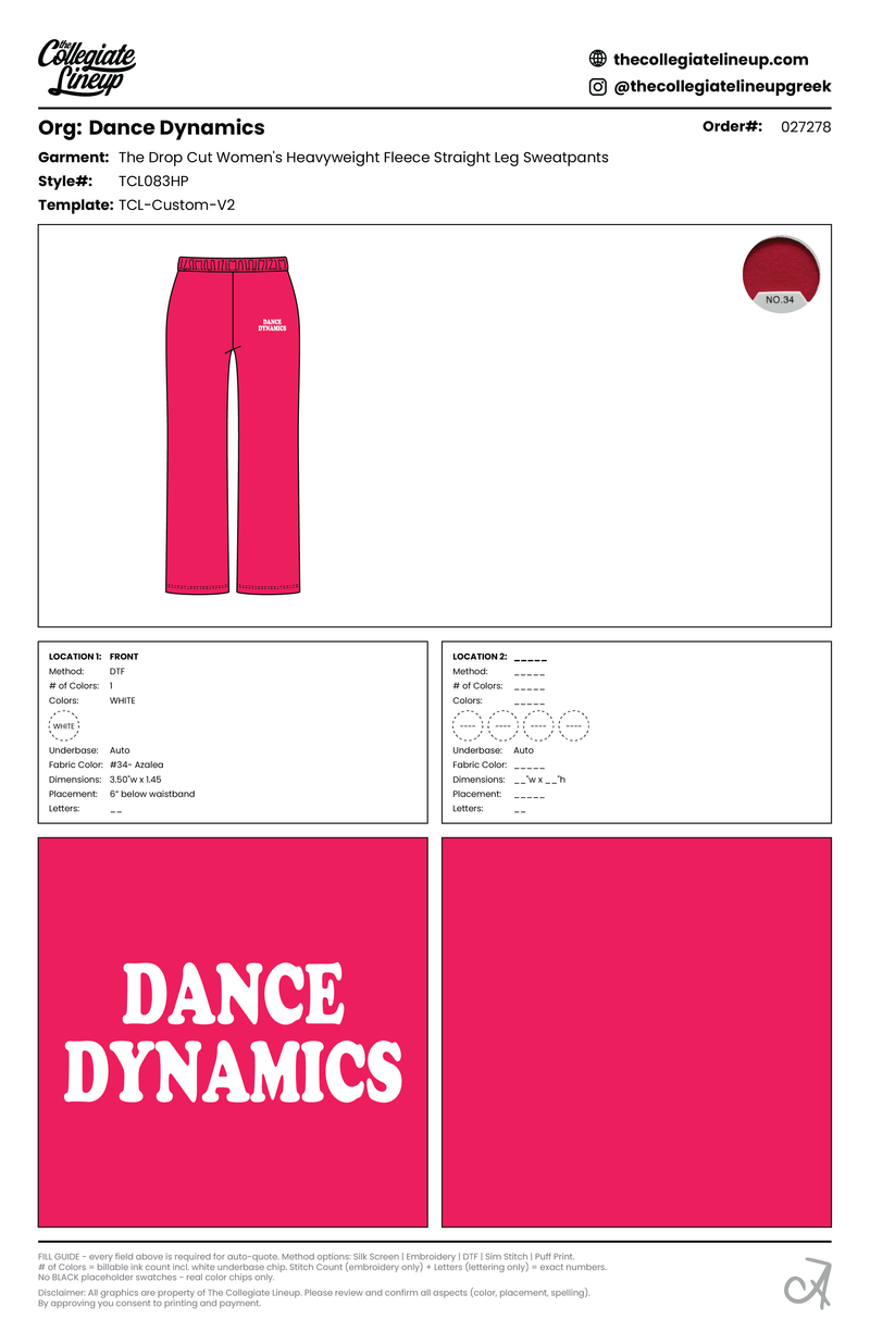 Heavyweight Fleece Straight Leg Sweatpants — Light Pink