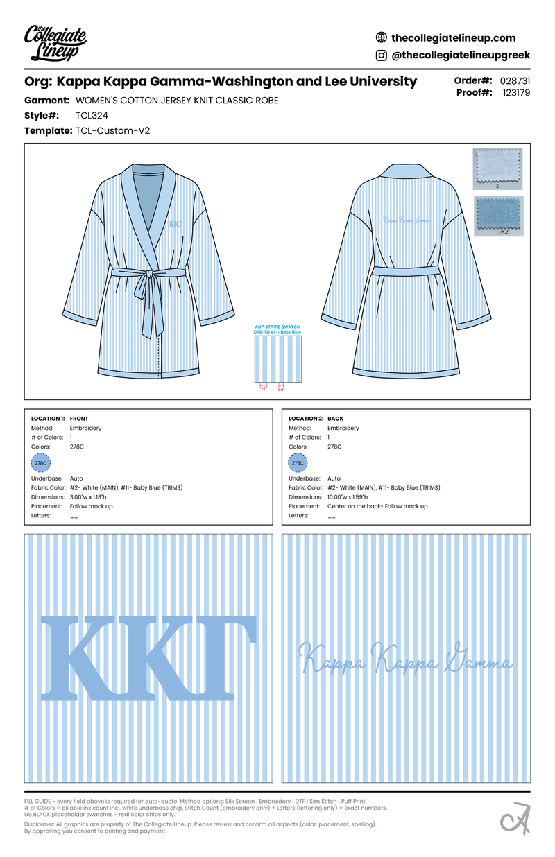 WOMEN'S COTTON JERSEY KNIT CLASSIC ROBE — Light Blue