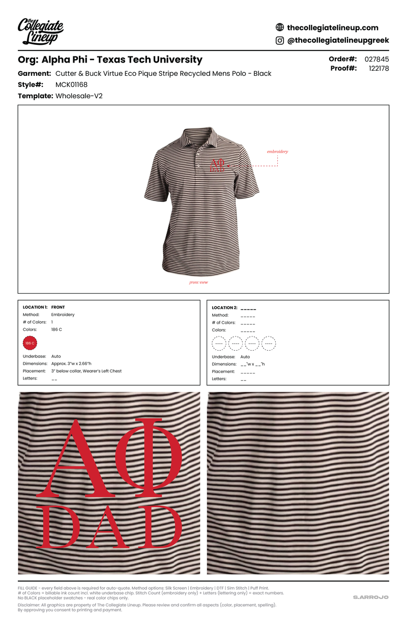 Virtue Eco Pique Stripe Recycled Mens Polo — Black