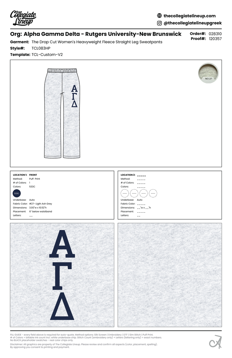 Heavyweight Fleece Straight Leg Sweatpants