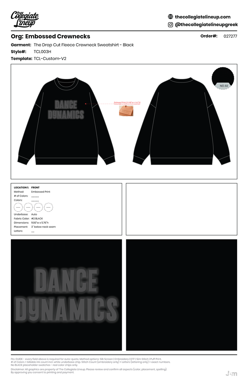 THE DROP CUT FLEECE CREWNECK SWEATSHIRT — Black