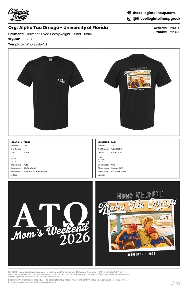 Garment-Dyed Heavyweight Pocket T-Shirt 6030 — Black