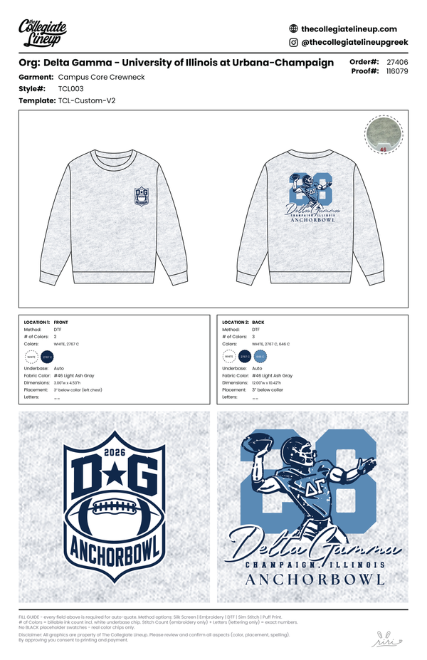 Delta Gamma University of Illinois at Urbana-Champaign #27406 Crewneck Sweatshirt
