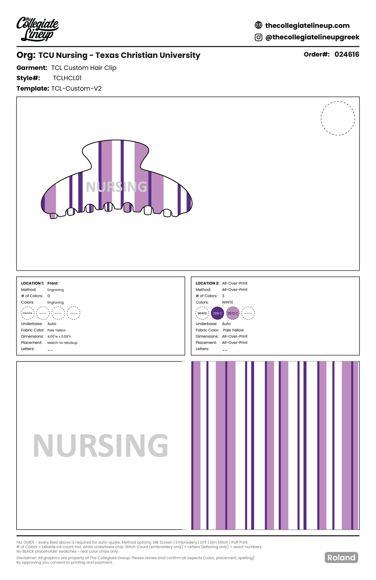 Texas Christian University #24616 Hair Clip