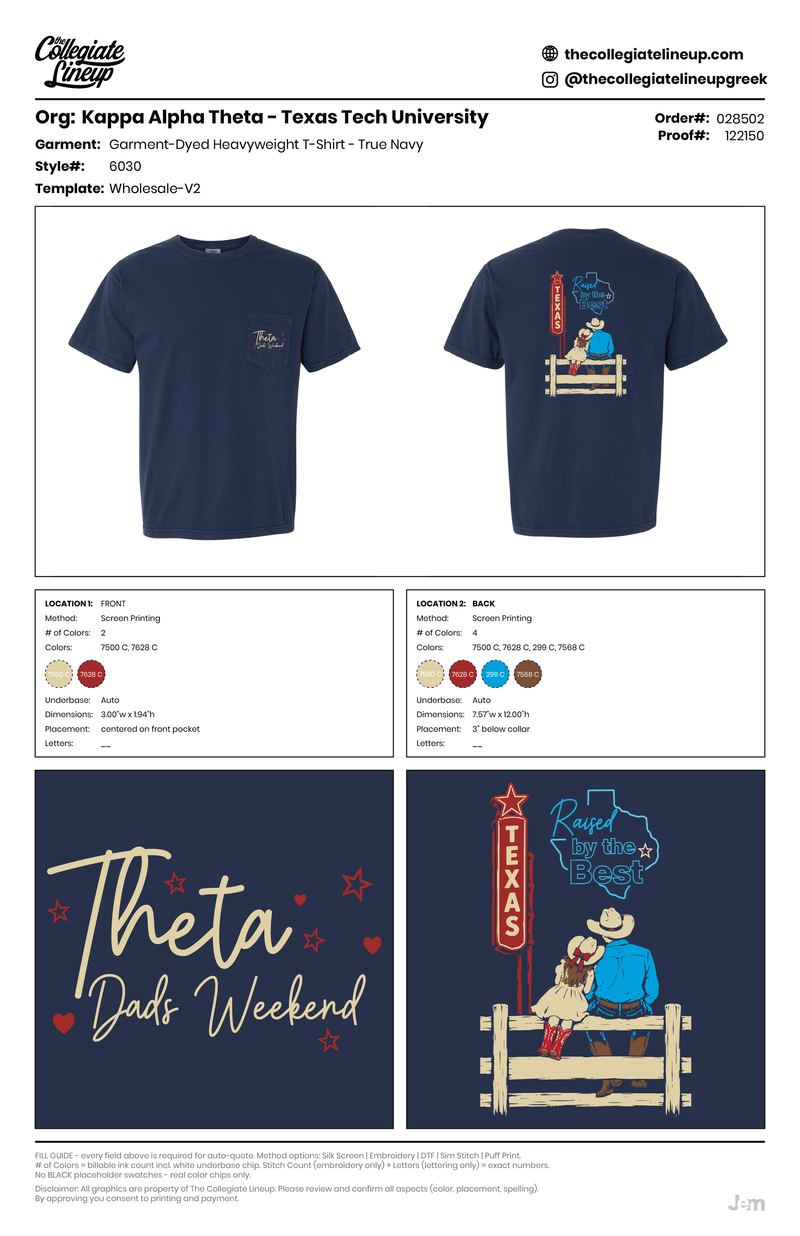 GARMENT-DYED HEAVYWEIGHT POCKET T-SHIRT 6030 — True Navy