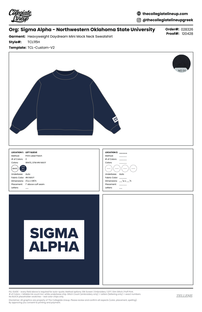 HEAVYWEIGHT MOCK NECK SWEATSHIRT — Navy