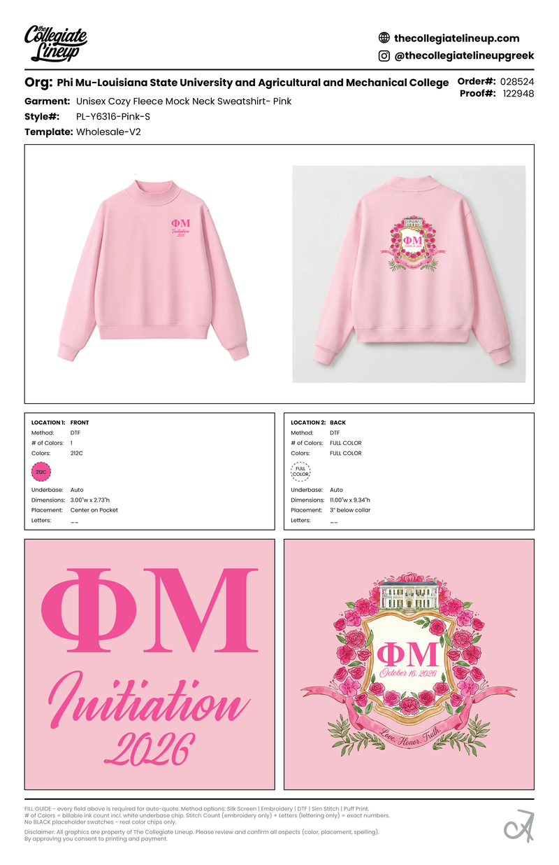 Sodalemon Unisex Fleece Mock Neck Sweatshirt — Pink