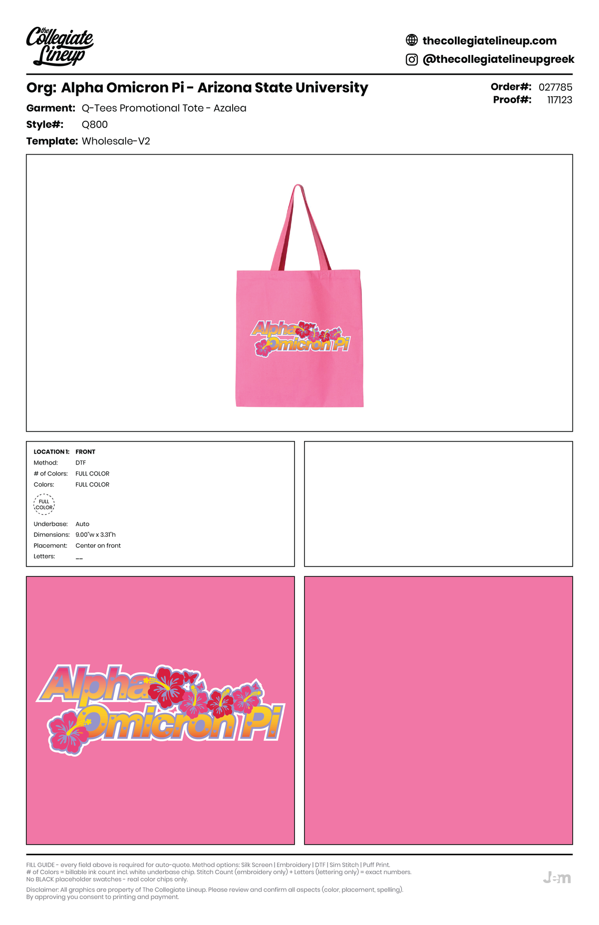 Promotional Tote — Azalea