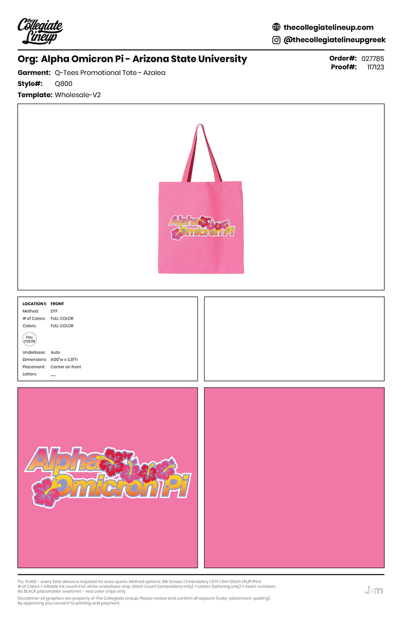 Promotional Tote — Azalea
