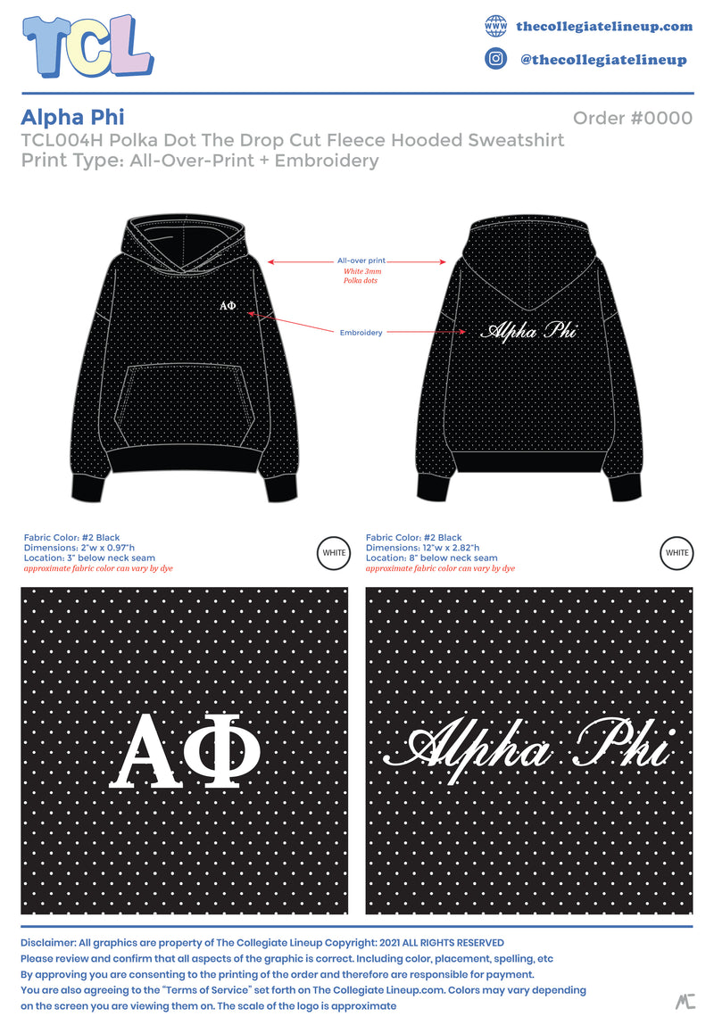 Alpha Phi Live Sale #2026 - The Drop Cut Hoodie Individual Shipping