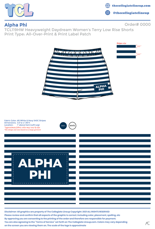 Alpha Phi Live Sale #2026 - Daydream Shorts Individual Shipping
