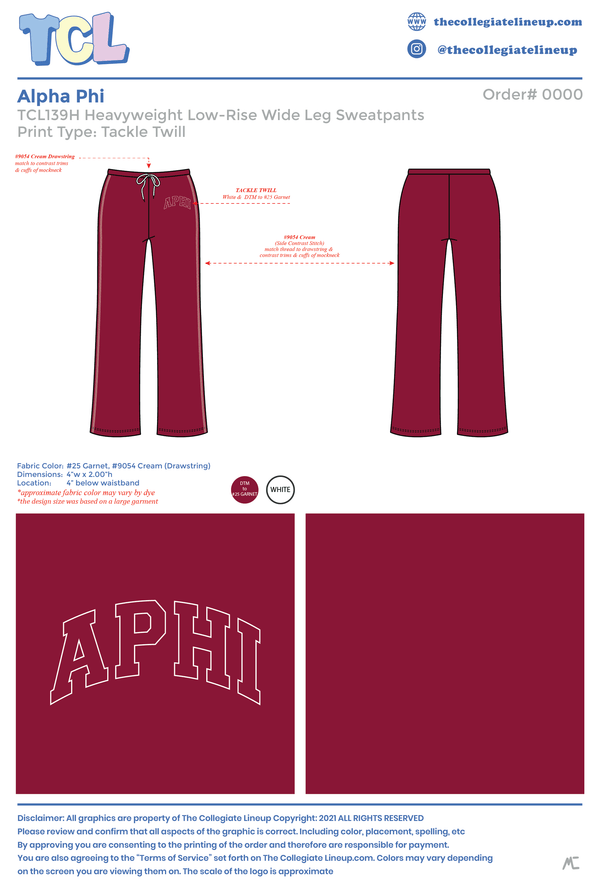 Alpha Phi Live Sale #2026 - Wide Leg Sweatpants Individual Shipping