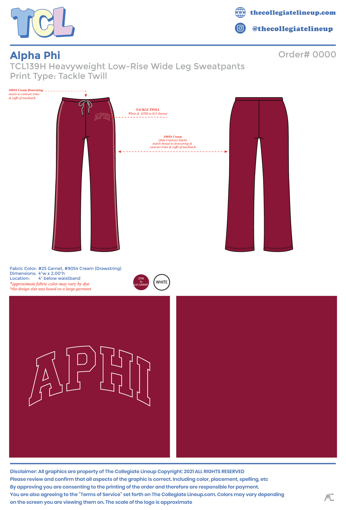 Alpha Phi Live Sale #2026 - Wide Leg Sweatpants Individual Shipping
