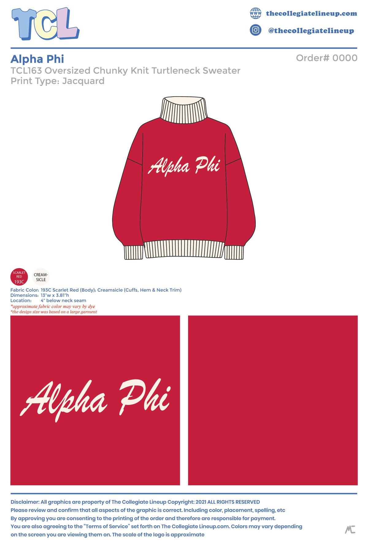 Alpha Phi Live Sale #2026 - Chunky Sweater Individual Shipping