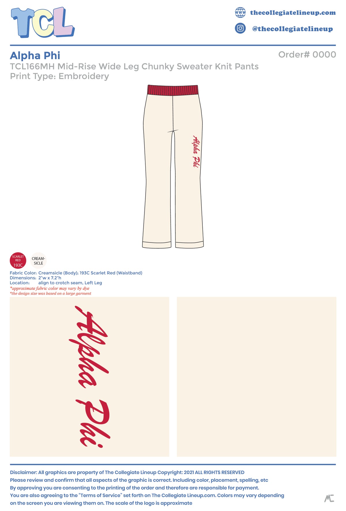 Alpha Phi Live Sale #2026 - Chunky Sweater Pants Individual Shipping