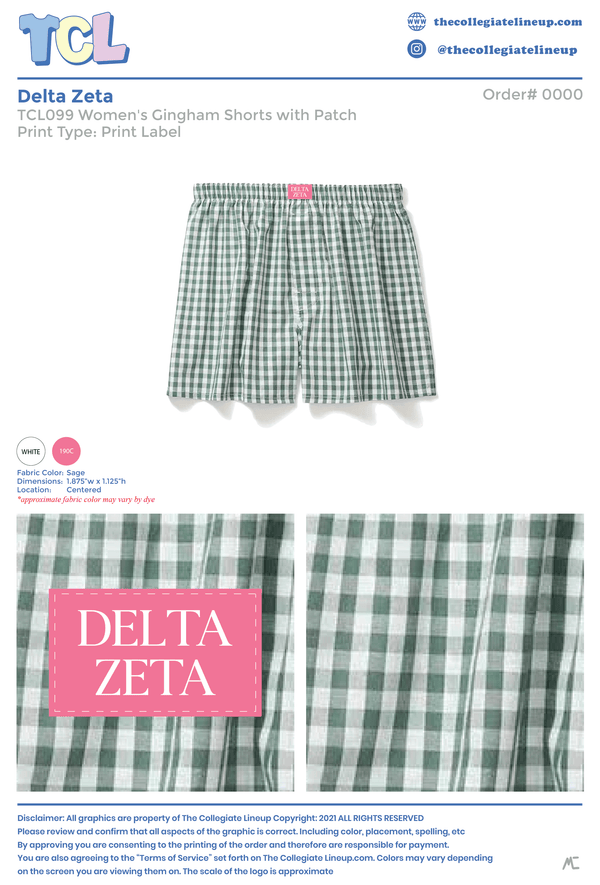 Delta Zeta Live Sale #2026 Gingham Shorts - Individual Shipping