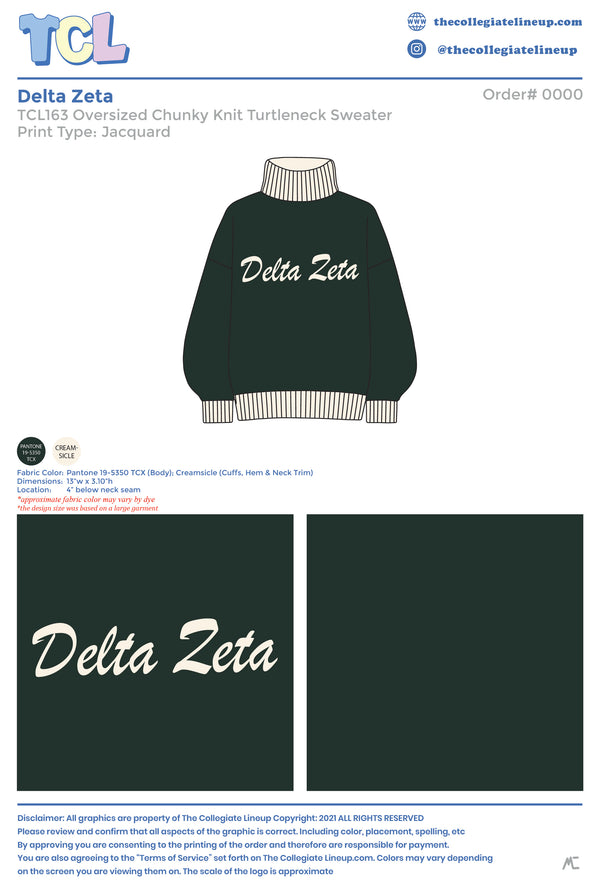 Delta Zeta Live Sale #2026 - Chunky Sweater - Individual Shipping