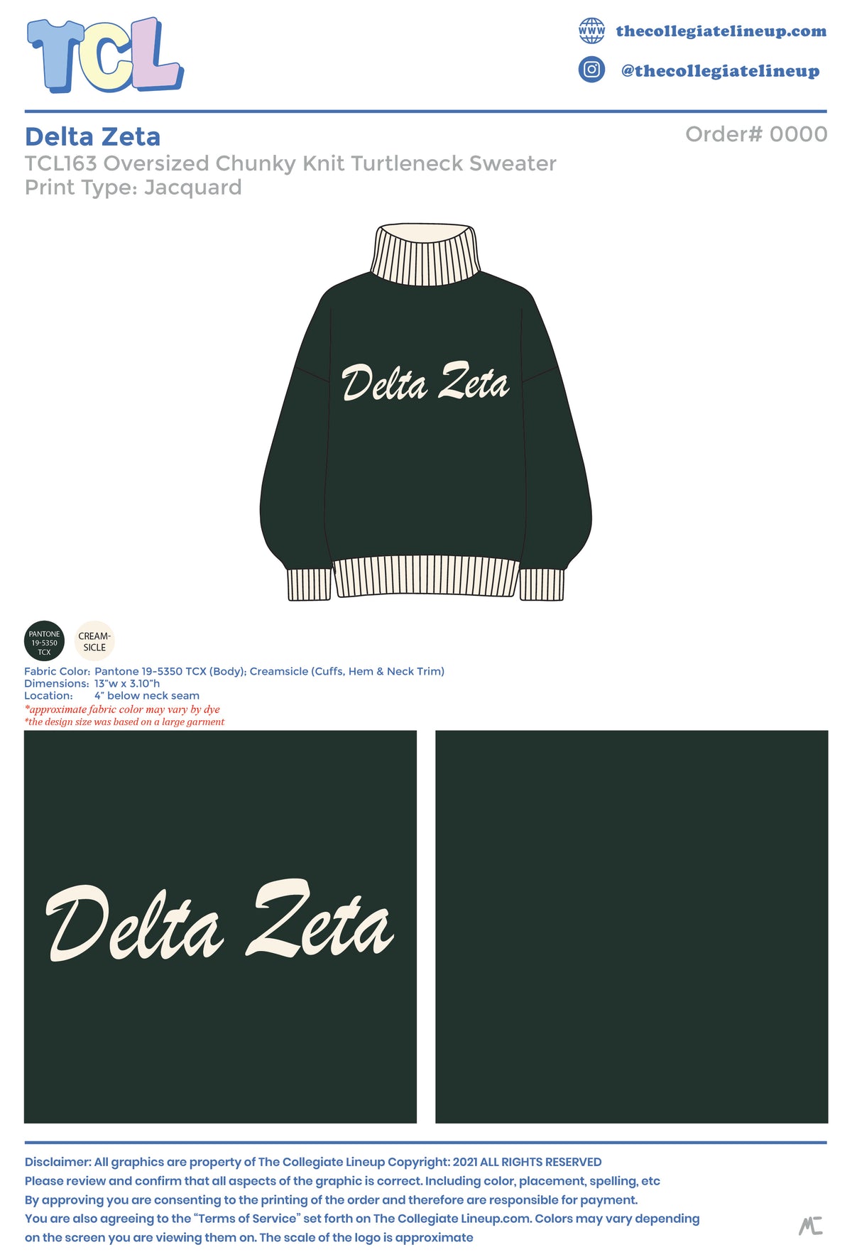 Delta Zeta Live Sale #2026 - Chunky Sweater - Individual Shipping