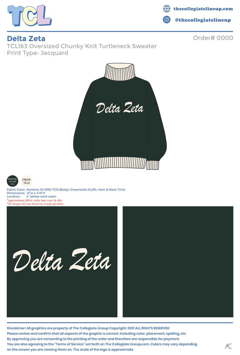 Delta Zeta Live Sale #2026 - Chunky Sweater - Individual Shipping