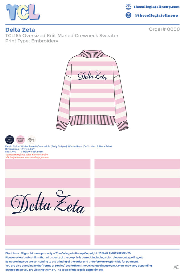 Delta Zeta Live Sale #2026 - Marled Sweater - Individual Shipping