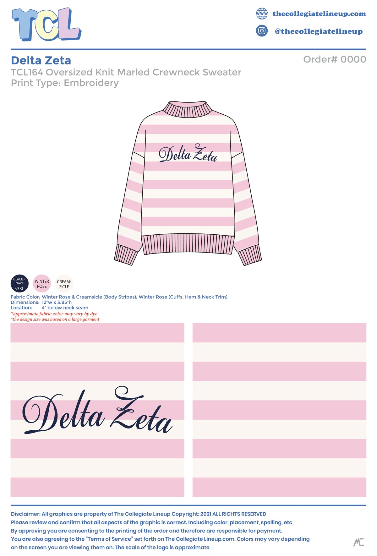 Delta Zeta Live Sale #2026 - Marled Sweater - Individual Shipping