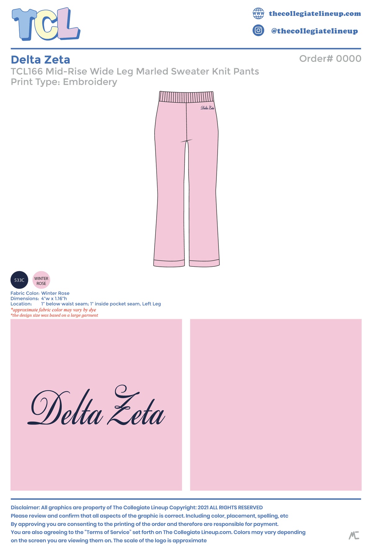 Delta Zeta Live Sale #2026 - Marled Sweater Pants - Individual Shipping