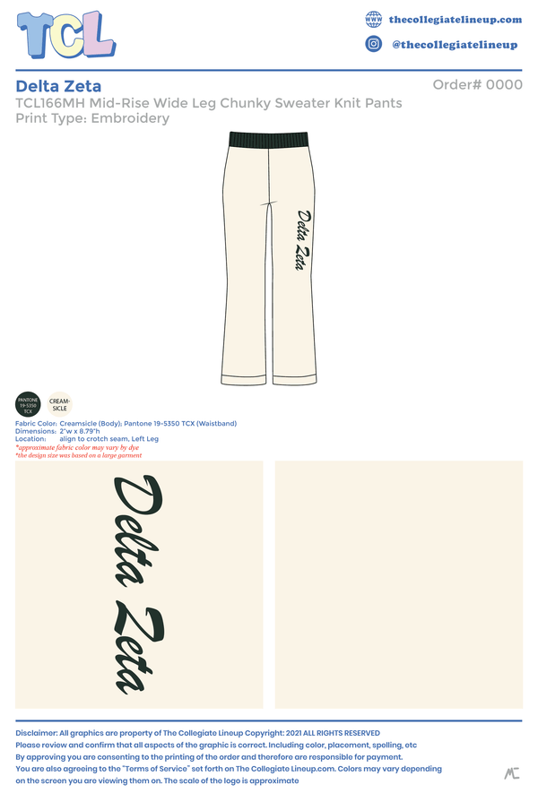 Delta Zeta Live Sale #2026 - Chunky Sweater Pants - Individual Shipping