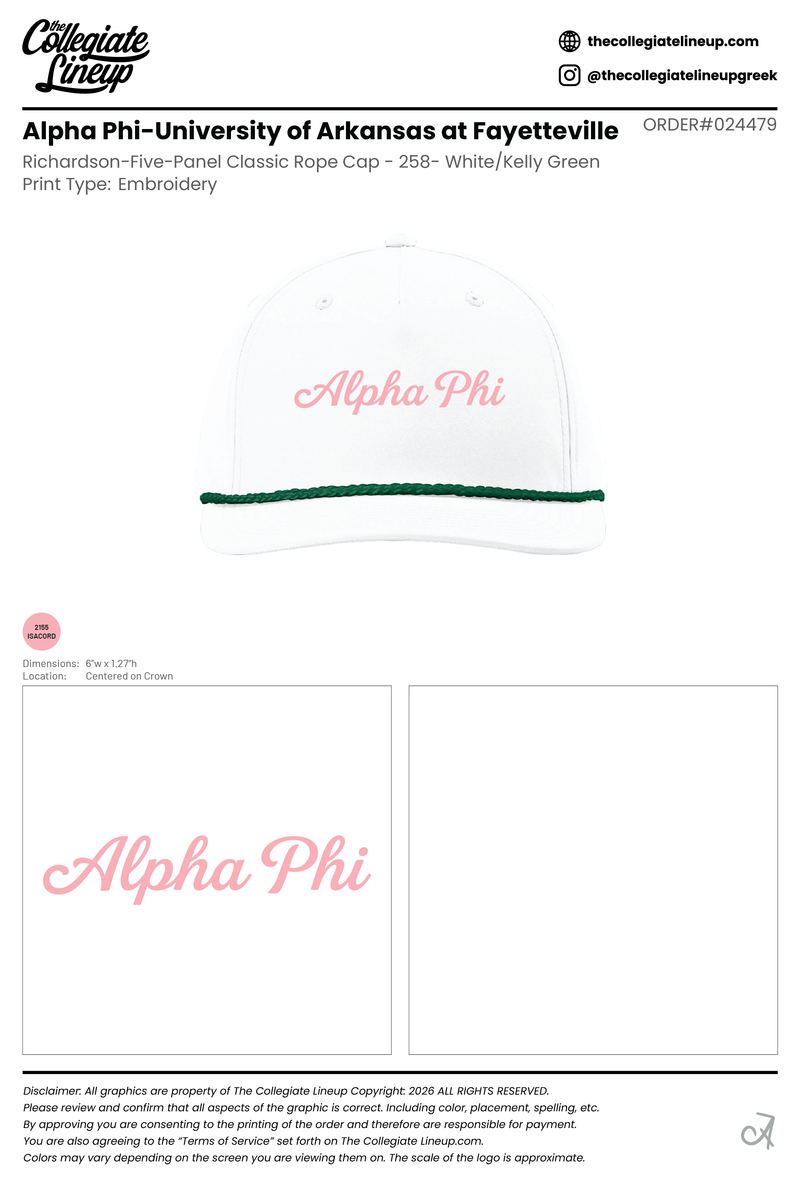 Alpha Phi White Hat #24479
